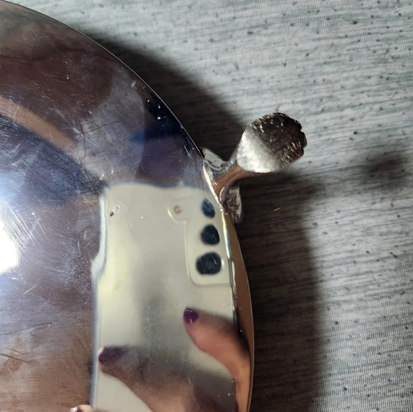 Silver Pillar/Taper Candle Holder Potpourri, Sand, Pebbles, Footed 8" x 3" Heavy - Picture 6 of 12